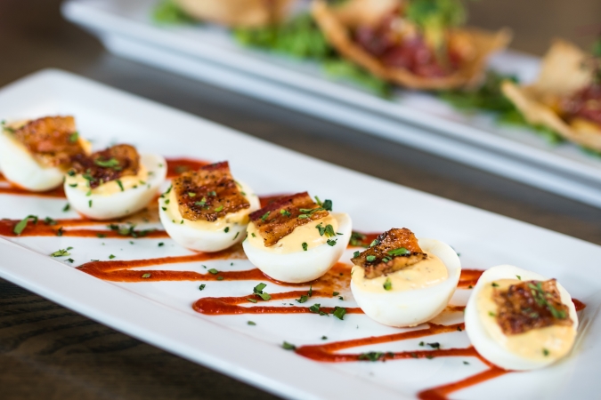 deviled eggs with bacon - Gulp Playa Vista